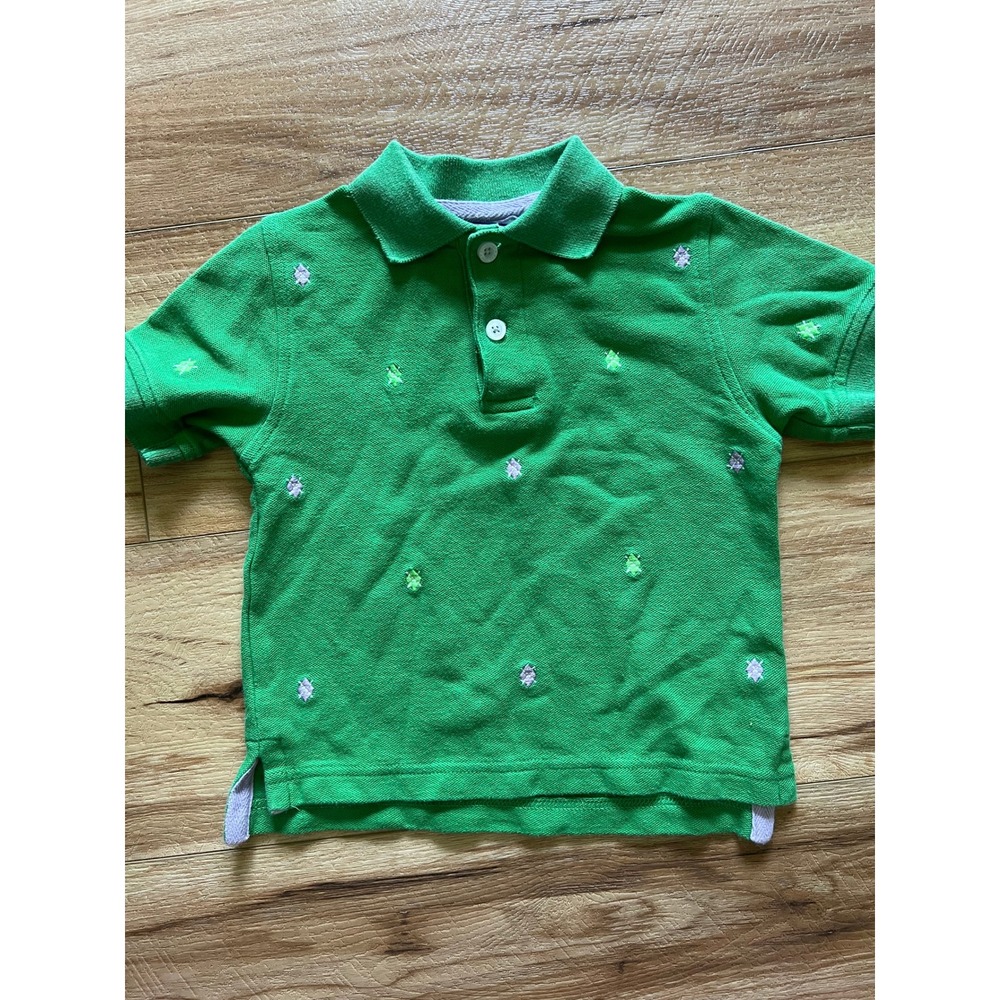 Kitestrings Polo Shirt Kids 3T Green‎ Embroidered Diamond Pique Short Sleeve